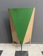 40 50 jaren openhaard scherm metalen beige groen spatscherm, Huis en Inrichting, Haarden, Ophalen, Gebruikt, Vrijstaande haard