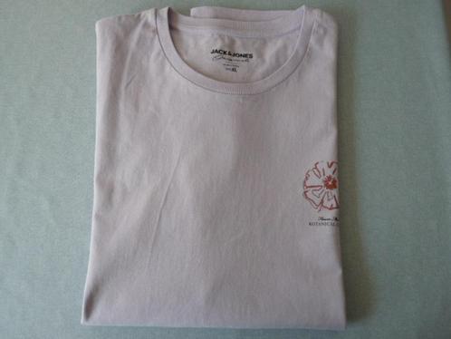 Lila paars tshirt met kleine bloemopdruk Jack & Jones mt XL, Kleding | Heren, T-shirts, Zo goed als nieuw, Maat 56/58 (XL), Paars