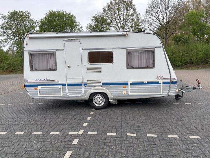 Te koop Tec Travelking 420 DB  Met Vast Bed en Mover, Caravans en Kamperen, Caravans, Particulier, tot en met 4, 750 - 1000 kg