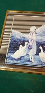 spiegel schilderij ,meisje met ganzen, Ophalen of Verzenden, 'T Olde Gre-j, Info@toldegrej.nl, Endepoelstraat 20f Didam