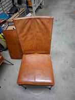 Leren stoelen en teaktafel, Ophalen, Gebruikt, Bruin, Vijf, Zes of meer stoelen
