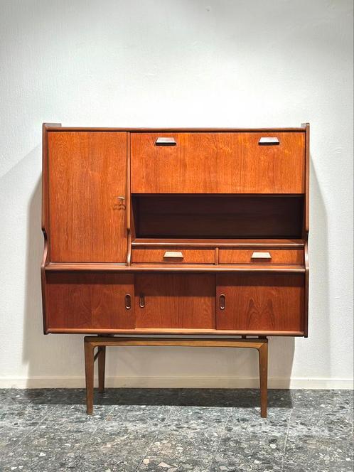 Vintage Highboard Wandkast Teakfineer Midcentury 60, Huis en Inrichting, Kasten | Wandmeubels, Zo goed als nieuw, Minder dan 100 cm
