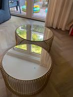 Salontafel, goud, spiegel, Ophalen, 50 tot 100 cm, Rond, Zo goed als nieuw
