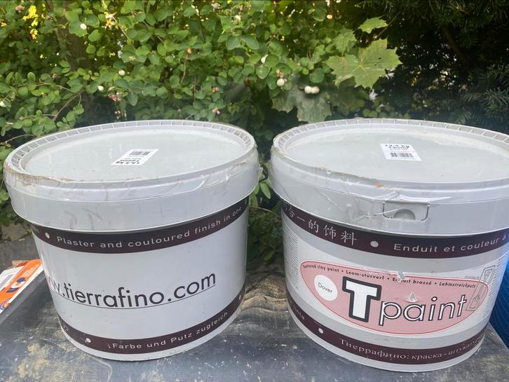 Tierrafino T-paint 25kg ongeopend, Doe-het-zelf en Verbouw, Verf, Beits en Lak, Nieuw, Verf, 20 liter of meer, Beige, Ophalen