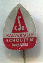 sCz Schouten Kalvermelk bergamba blik speldje ( E_203 ), Verzenden, Zo goed als nieuw, Transport, Speldje of Pin