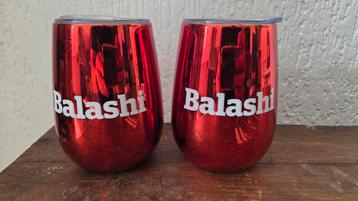 2 Rode Balashi Tumblers met Deksel beschikbaar voor biedingen