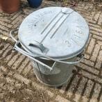 Vintage zinken vuilnisbak vuilnisemmer brocante Amstelveen, Ophalen, Zo goed als nieuw, Minder dan 50 cm