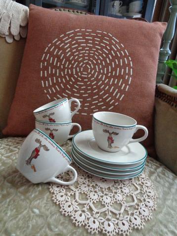 4 Kop & Schotels Kerst Rudolph De Rednose Reindeer  *Mimosa* beschikbaar voor biedingen
