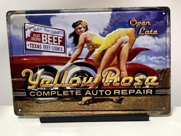 Yellow Rose metalen reclamebord (Old Look) beschikbaar voor biedingen