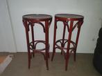2 Thonet gebogen houten barkrukken 81 cm hoog, Huis en Inrichting, Barkrukken, Ophalen, Gebruikt, Met voetsteun, 60 tot 90 cm