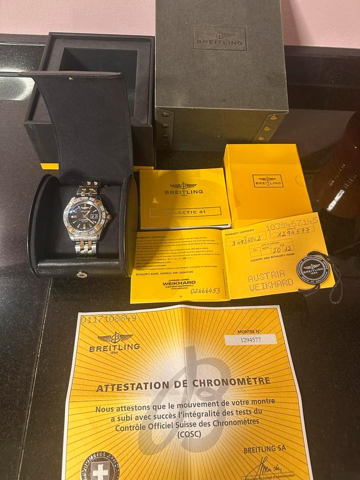 Breitling Galactic 41 Staal/ goud diamant!, Sieraden, Tassen en Uiterlijk, Horloges | Heren, Zo goed als nieuw, Polshorloge, Breitling