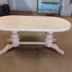 Massief eiken ovale kolom tafel,,nog ongelakt.180x90x77, Ophalen, Eikenhout, 50 tot 100 cm, Zo goed als nieuw
