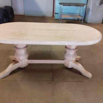 Massief eiken ovale kolom tafel,,nog ongelakt.180x90x77 beschikbaar voor biedingen