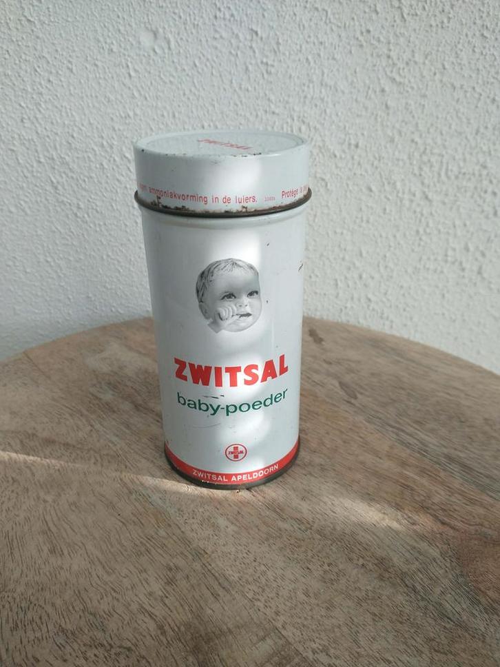 Vintage Zwitsal Blikje incl talk poeder, Verzamelen, Blikken, Gebruikt, Overige merken, Ophalen of Verzenden