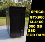 Desktop PC - 960 GTX - I3-4160, Computers en Software, Desktop Pc's, Gebruikt, Zelfgebouwde PC, 8 GB, Gaming