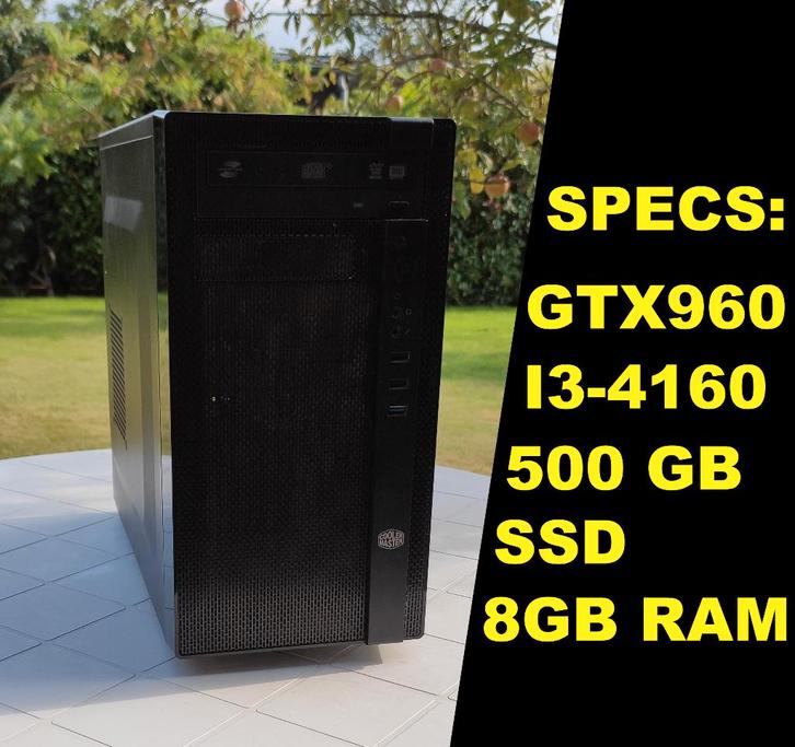 Desktop PC - 960 GTX - I3-4160, Computers en Software, Desktop Pc's, Gebruikt, 3 tot 4 Ghz, HDD, SSD, 8 GB, Met videokaart, Gaming
