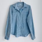Ribstof blouse lichtblauw, Kleding | Dames, Blauw, Ophalen of Verzenden, Zo goed als nieuw, Maat 36 (S)