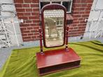 Biedermeier mahonie staande kapspiegel met opbergklep., Ophalen of Verzenden