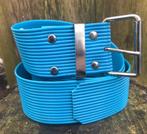 Riem FIORUCCI - blauw - jaren 80 - kunststof Made in Italy, Kleding | Dames, 5 cm of meer, Tailleriem, Ophalen of Verzenden, Zo goed als nieuw