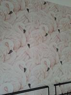 Flamingo behang resten voor knutselen inlijsten oid, Ophalen, Gebruikt, Materiaal