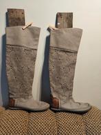 Dames laarzen Karma of Charme, maat 38, leder, beige, grijs, Ophalen of Verzenden, Gedragen, Bruin, Hoge laarzen