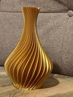 Vaasje Spiral Oker Satin, Kunststof, Verzenden, Geel, Nieuw