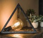 Tafellamp metaal piramide, Huis en Inrichting, Lampen | Tafellampen, Minder dan 50 cm, Metaal, Zo goed als nieuw, Ophalen