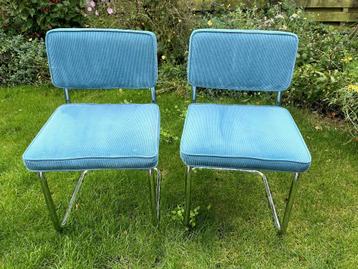Brovst buisframe stoelen, twee stuks. Ribstof/chroom beschikbaar voor biedingen