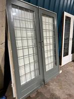 Oude ensuite schuifdeuren met glas in lood mooie set!, Doe-het-zelf en Verbouw, Deuren en Horren, Ophalen, Gebruikt, Binnendeur