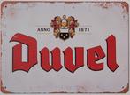 Duvel bier logo reclamebord van metaal wandbord decoratie, Verzamelen, Biermerken, Ophalen of Verzenden, Nieuw, Reclamebord, Plaat of Schild