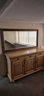 Houten dressoir met spiegel, Huis en Inrichting, Kasten | Dressoirs, Ophalen, Gebruikt, Met deur(en), 150 tot 200 cm