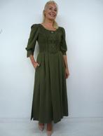 *Abfab Vintage Mosgroene Jurk met Wol 36*, Hagro Country, Ophalen of Verzenden, Zo goed als nieuw, Maat 36 (S)