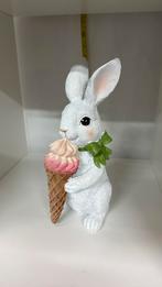 Beeld pasen konijn paashaas 25cm ijsje glitter, Ophalen of Verzenden, Nieuw