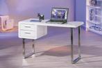 VOORRAAD Luxe Hoogglans wit Bureau met lades B120 cm NIEUW, Ophalen of Verzenden, Nieuw, Bureau