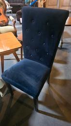 6 koningsblauwe velourse eetkamerstoelen, Ophalen, Hoeksehofstraat 8, Zo goed als nieuw, Ellesmusic@hotmail.com