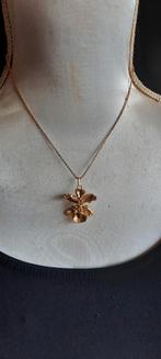 Vintage  broche/ketting  orchidee,22 karaat gp., Sieraden, Tassen en Uiterlijk, Kettingen, Ophalen of Verzenden, Zo goed als nieuw