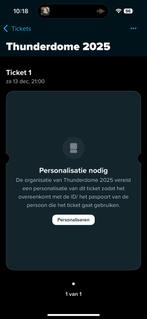 Thunderdome Ticket 2025, Eén persoon