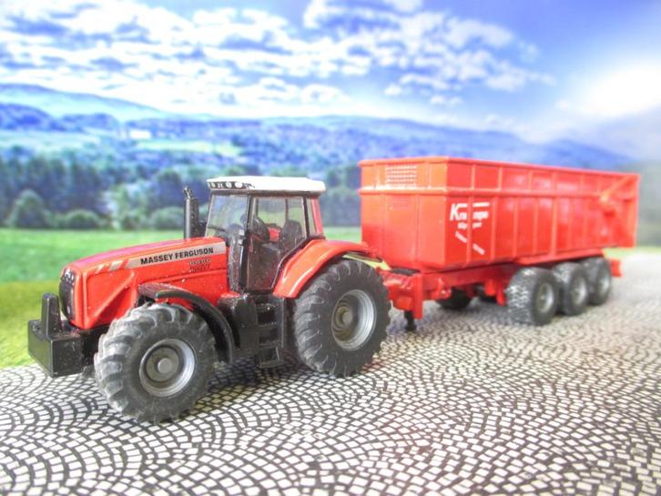 1:87 Massey Ferguson 8480 Dyna VT met Krampe kipper - SiKu, Hobby en Vrije tijd, Modelauto's | 1:87, Gebruikt, Bus of Vrachtwagen