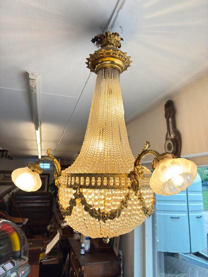 Prachtige Zakkroon Kroonluchter, Antiek en Kunst, Antiek | Lampen, Ophalen