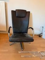 Gratis afhalen zwart leren draai fauteuil, Minder dan 75 cm, Leer, Ophalen of Verzenden, Zo goed als nieuw