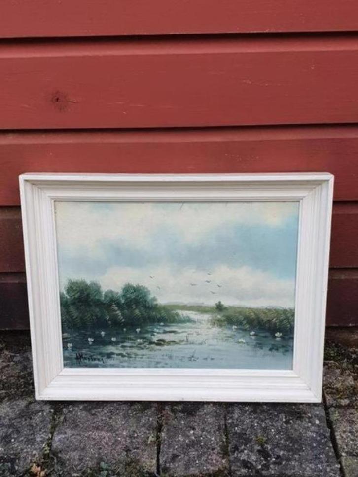 schilderij plasgezicht A. Martens (Angelique Rogmans), Antiek en Kunst, Kunst | Schilderijen | Klassiek, Ophalen