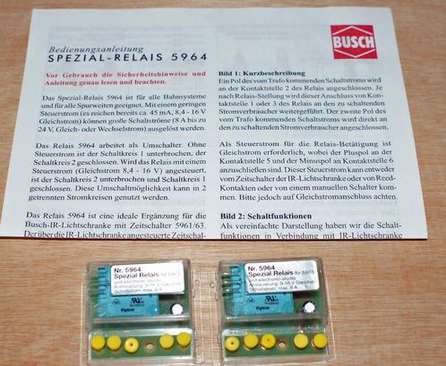 Busch 5964 2 stuks special relais, Hobby en Vrije tijd, Modeltreinen | H0, Nieuw, Transformator of Voeding, Gelijkstroom of Wisselstroom