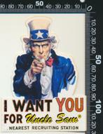 Sticker: I want you for Uncle Sam, Verzamelen, Ophalen of Verzenden, Zo goed als nieuw, Bedrijf of Vereniging