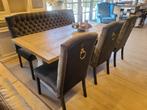 *ACTIE* Landelijke Eetkamerbank 180 cm + 3 Stoelen Victor, Huis en Inrichting, Stoelen, Nieuw, Ophalen of Verzenden, Landelijke eetkamerbank + eetkamerstoelen Victor Genova