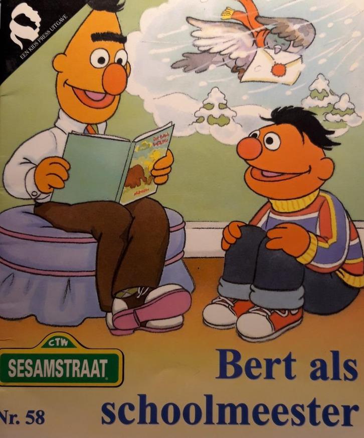 Sesamstraat 58 Bert als Schoolmeester softcover, Boeken, Kinderboeken | Kleuters, Gelezen, Fictie algemeen, Ophalen of Verzenden