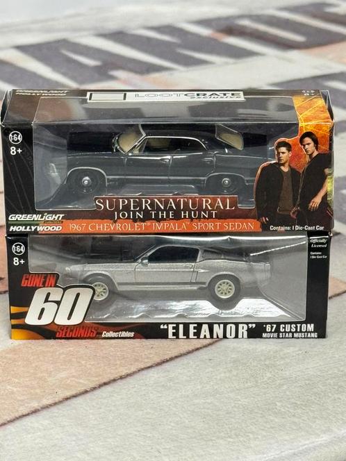 Supernatural 1967 Chevrolet Impala & Ford Mustang Eleanor, Hobby en Vrije tijd, Modelauto's | Overige schalen, Nieuw, Auto, Ophalen of Verzenden