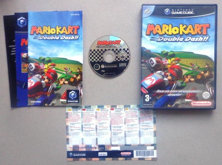 Mario Kart Double Dash + VIP voor de Nintendo GameCube, Spelcomputers en Games, Games | Nintendo GameCube, Zo goed als nieuw, Racen en Vliegen
