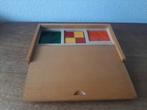 Vintage houten mozaïek kistje leermiddel, Ophalen of Verzenden, Zo goed als nieuw