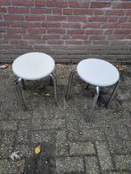 krukjes wit chroom vintage 2 stuks, Ophalen of Verzenden, 'T Olde Gre-j, Info@toldegrej.nl, Endepoelstraat 20f Didam