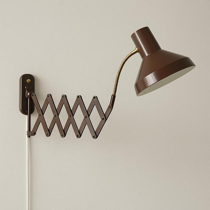 Jaren 60 Schaarlamp - Origineel, Huis en Inrichting, Lampen | Wandlampen, Gebruikt, Metaal, Ophalen of Verzenden